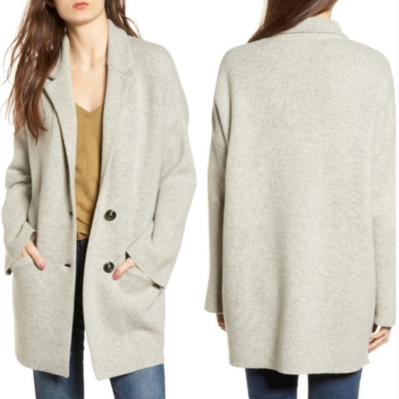 Madewell Jackets & Blazers - Madewell Grey Blazer Sweater Jacket Merino Wool XS
